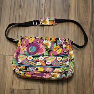 Vera Bradley Messenger Bag Diaper Bag Work Bag - VA VA Bloom EUC